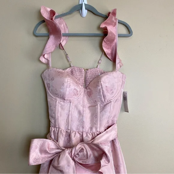 NWT V. Chapman Veronica Dress in Light Pink Windsor Brocade